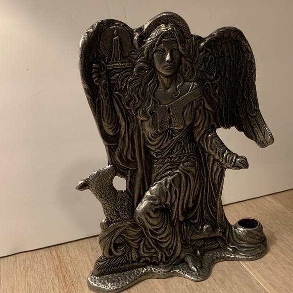 ANGEL & Lamb w/Wings Candle Stick Holder- Excellent Condition - Picture 2 of 15
